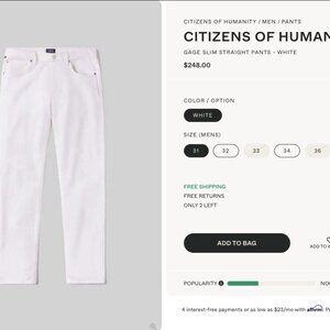 Slim, White Pants from Citizens of Humanity